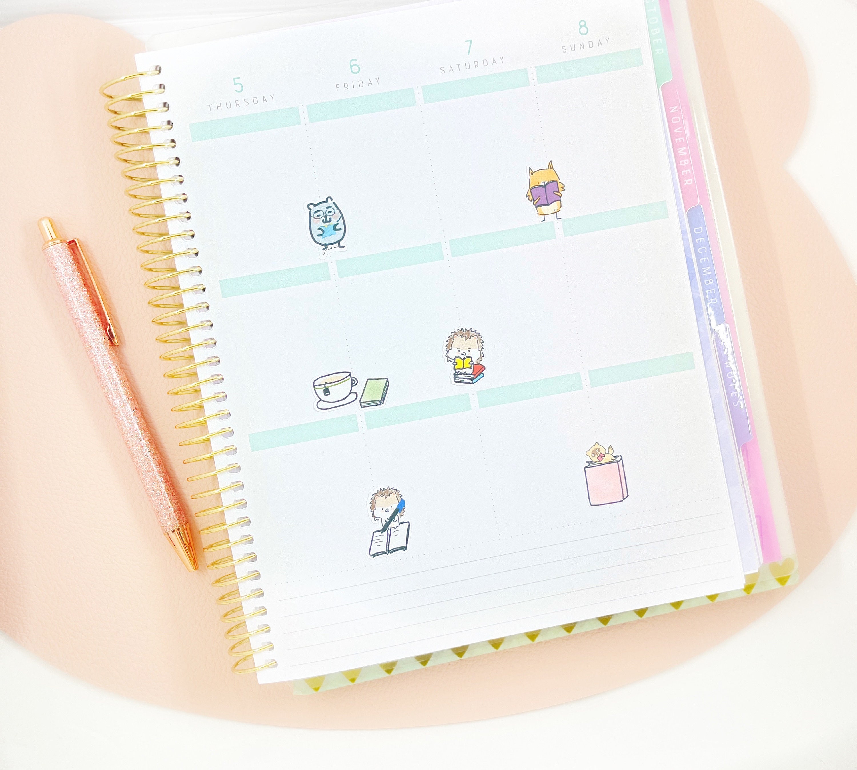 Cute Book Lover Sticker Kawaii Reading Club Sticker Bujo Bullet Journal ...