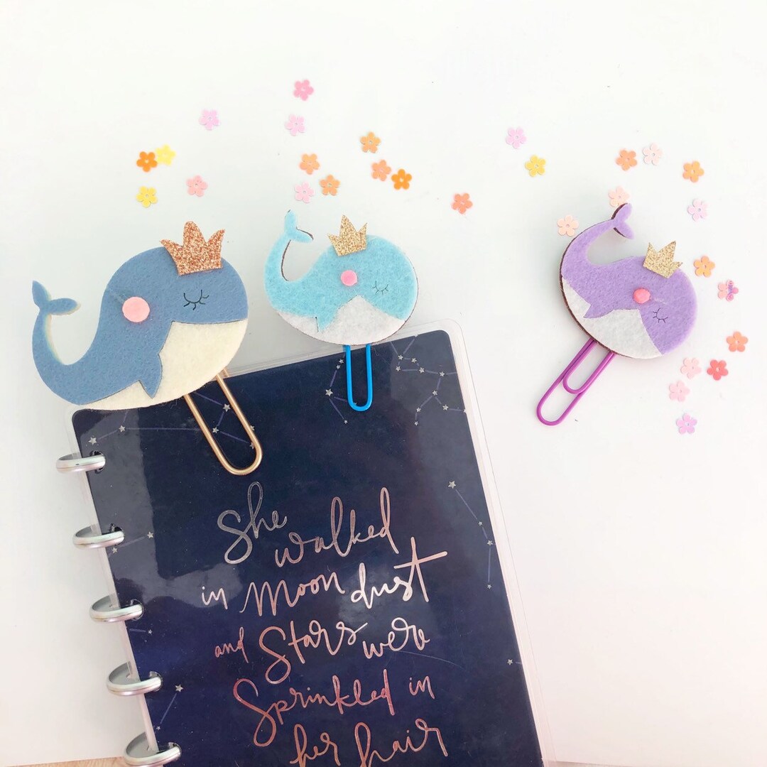 Cute Whale Planner Clip Kawaii Whale Paper Clip Sweet Planner