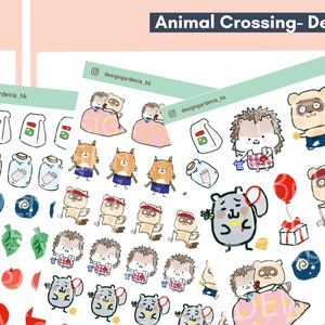 Animal Crossing Sticker für Switch Gaming Liebhaber Geschenk für Gamer Island Life Handgezeichnetes Spiel Sticker Geschenk für Teenager Kid New Horizon Printed