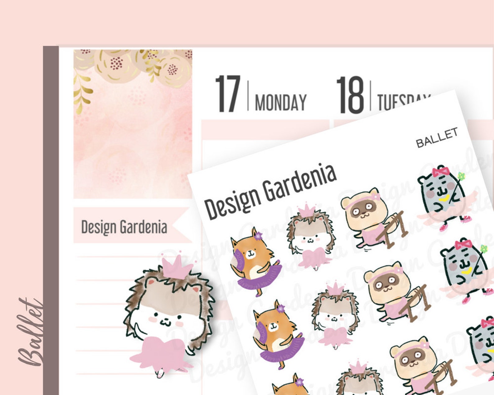 ballet stickers • ballerina • tutu • designgardenia • leotard • pointe shoes • barre • exercise • practice • class • learn • dre