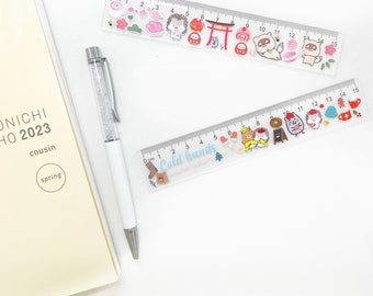 Cute Kawaii Winter Japanese Sakura Ruler Transparent Stationery for Kids Journalling Tools Girly Planner Lover Pastel Flower Spring Flower