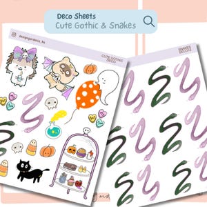 Kapryśne Mroczne Przysmaki Cutecore Gotyckie Naklejki Planera Straszne Stylowe Organizacja Doświadczenie Dziewczęcy Deser Węże Magiczna Mikstura Nietoperz Duch