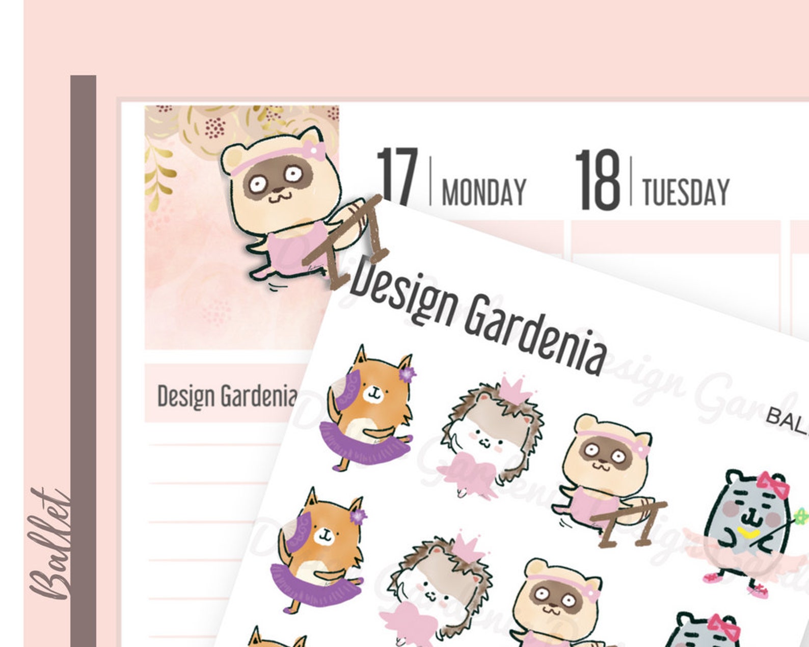 ballet stickers • ballerina • tutu • designgardenia • leotard • pointe shoes • barre • exercise • practice • class • learn • dre