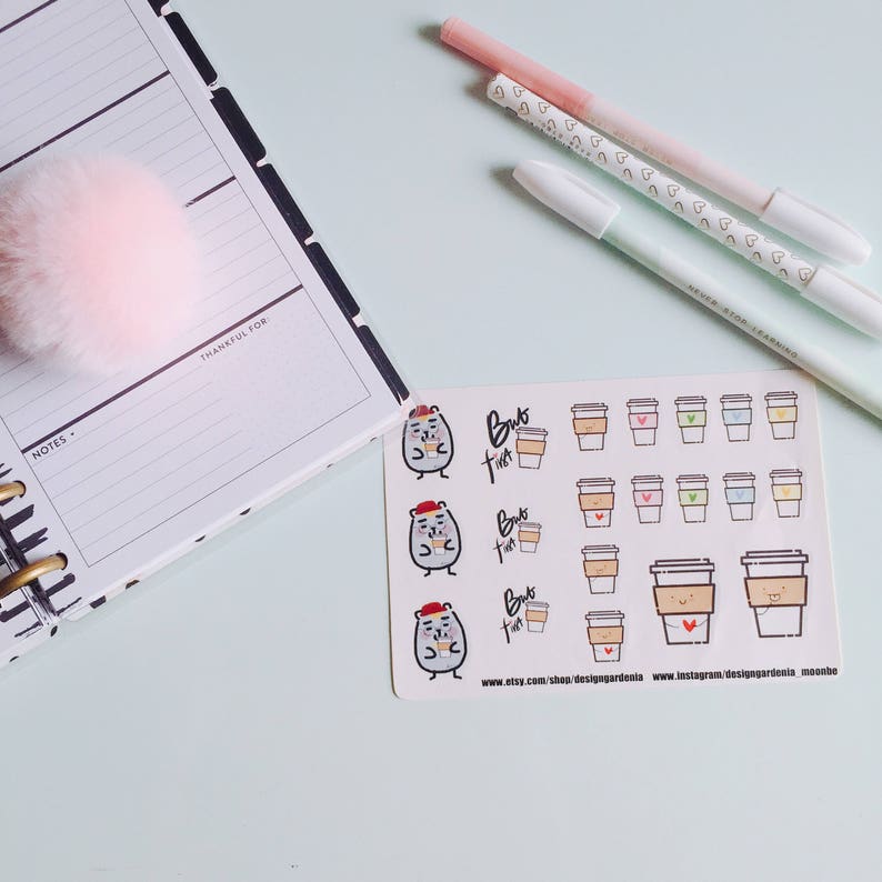 Printable Stickers \u2022 Design Gardenia \u2022 functional Stickers \u2022 Arrows Stickers \u2022 Planner Stickers \u2022 Happy Mail Stickers \u2022 Coffee Stickers