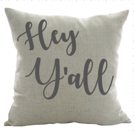 Hey Y All Pillow Personalized Engagement Wedding Etsy