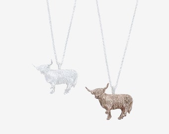Collar De Vaca De Las Tierras Altas De Oro Rosa: Joyería Escocesa