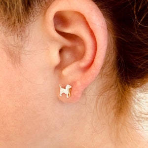 Dog Stud Earrings: Sterling Silver Pet Jewelry