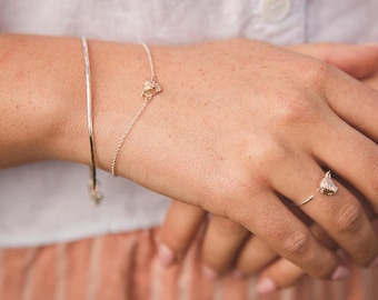 Sterling Silver Highland Cow Bracelet: Adjustable Chain, Farm Animal Jewelry