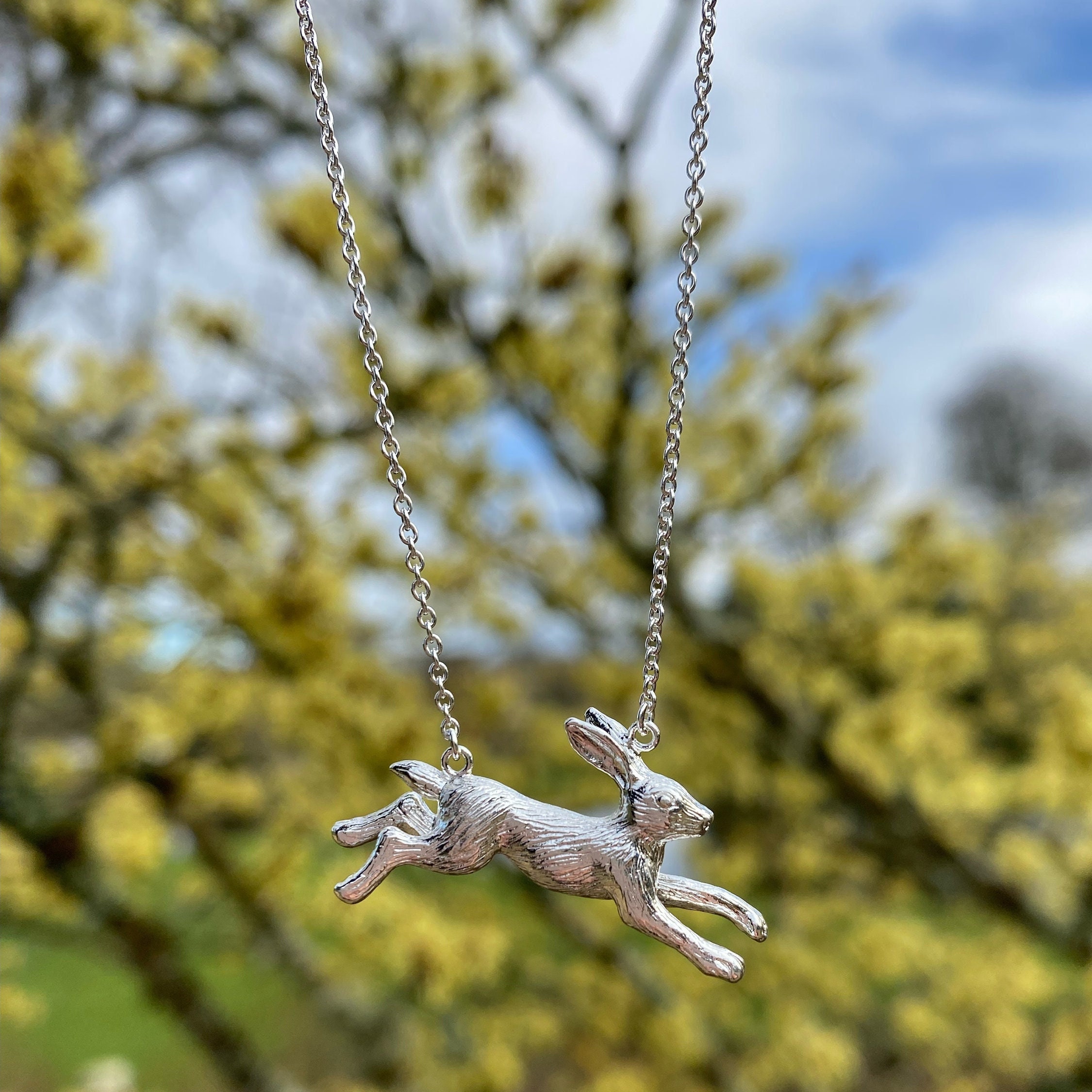 Sterling silver hotsell hare necklace