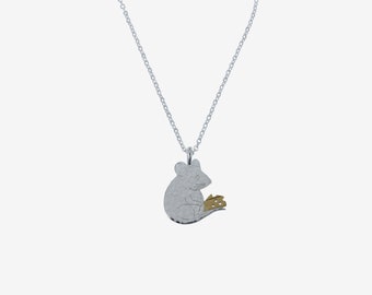 Collier souris en argent sterling : breloque fromage en or, bijoux fantaisistes