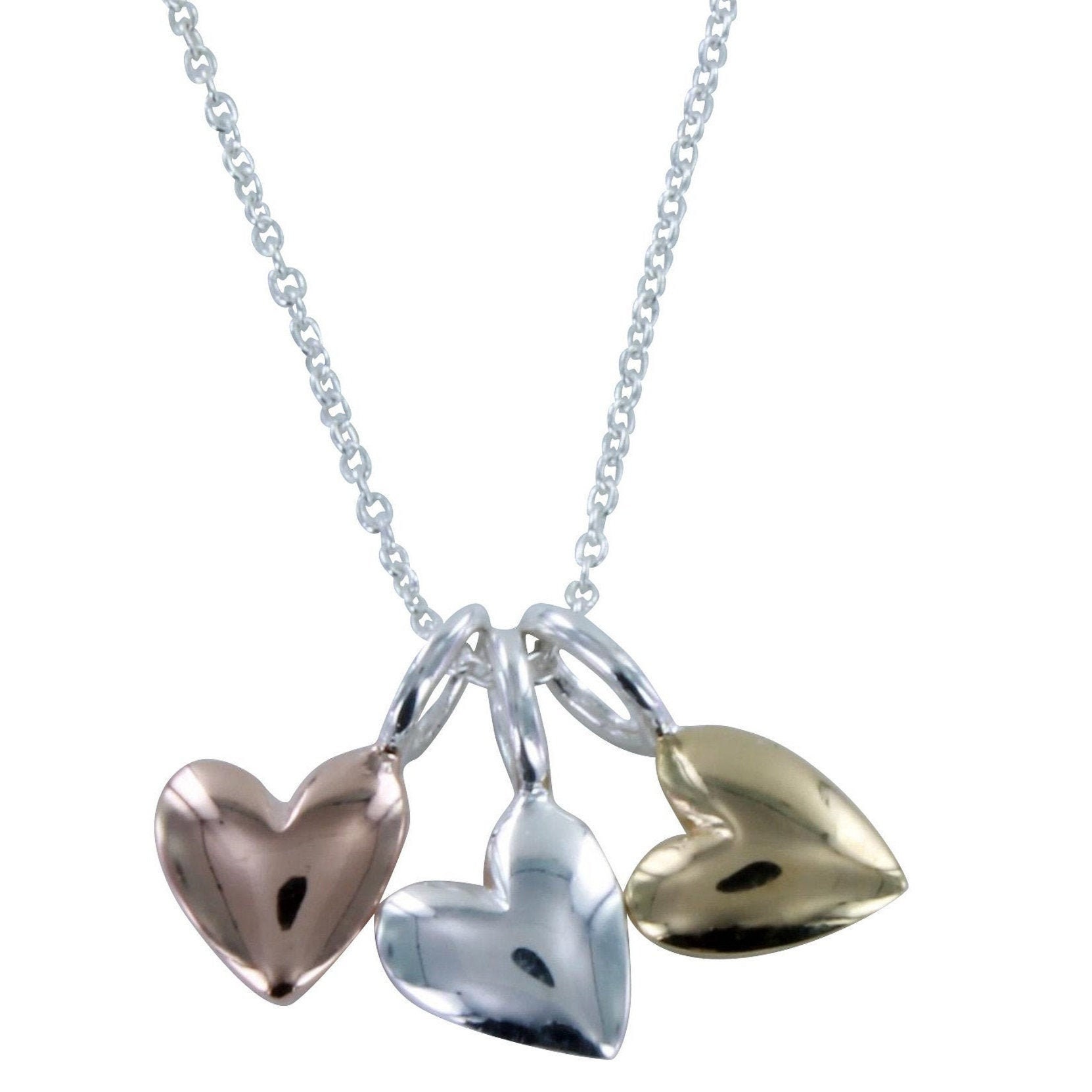 Triple Heart Necklace Contemporary Necklace Heart Necklace Etsy UK