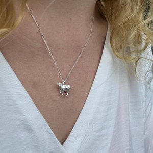 Sheep Necklace, Silver Sheep Necklace, Sheep Pendant, Sheep Jewellery