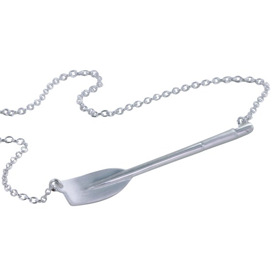 Oar Sterling Silver Necklace, Rowing Necklace, Rowing Oar