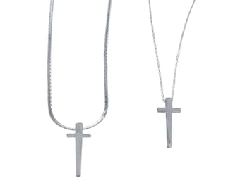 Sterling Silver Cross Pendant Necklace: Men's Jewelry
