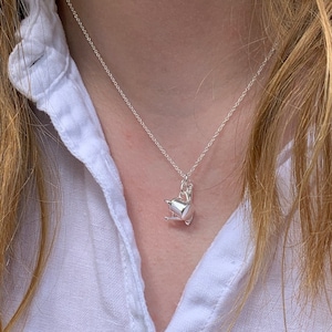 Garden Charm Necklace, Sterling Silver Necklace, Garden Necklace, Watering Can Necklace, Charm Necklace
