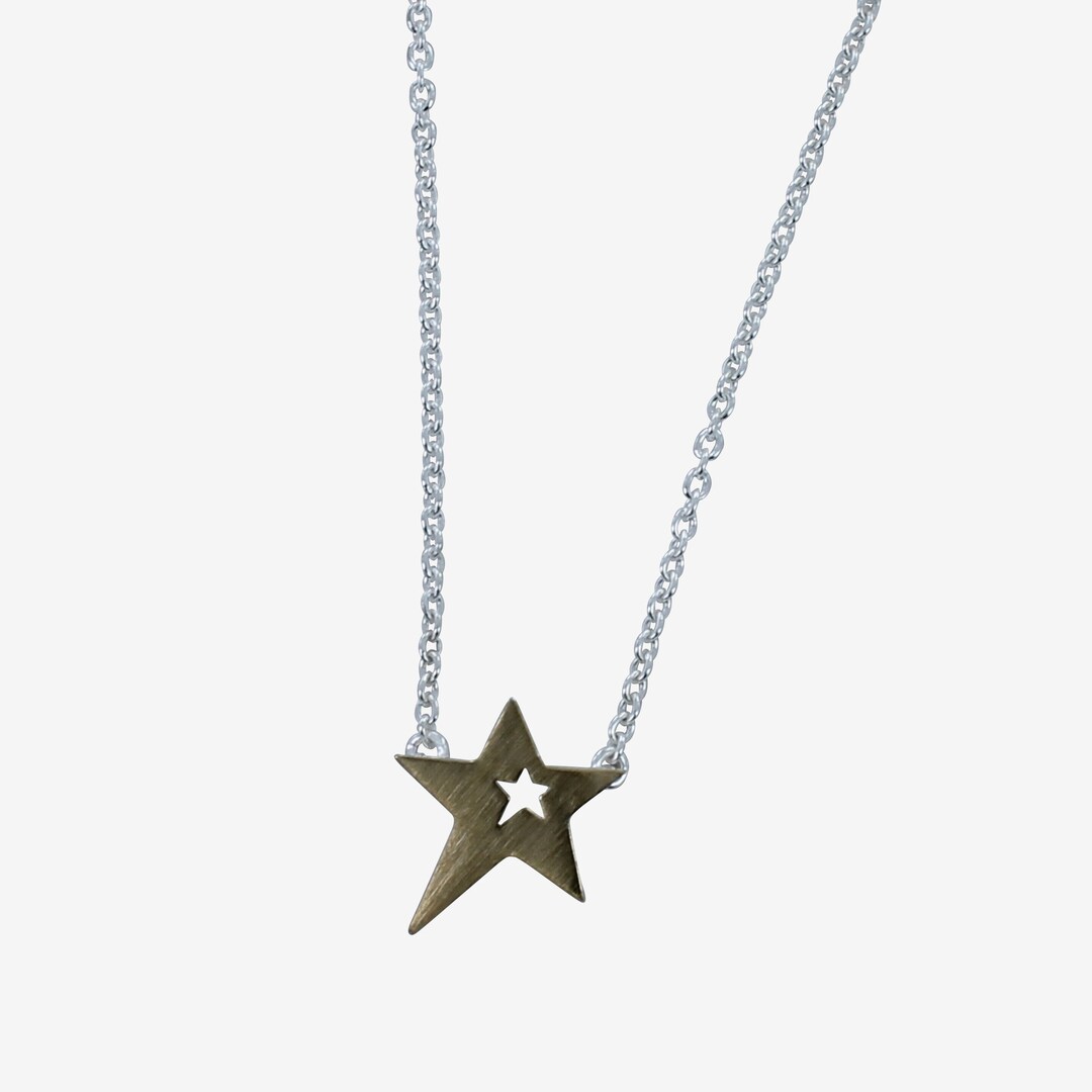 Gold Star Necklace, Gold Necklace, Star Necklace, Cut Out Star Necklace