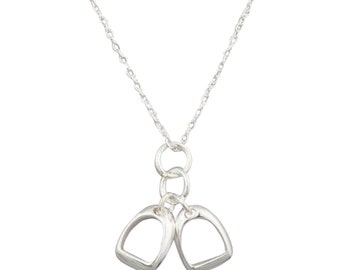 Sterling Silver Stirrup Necklace: Equestrian Jewelry Gift