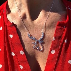 Large Stag Necklace | Stag Necklace | Animal Necklace | Country Chic | Gift | Birthday Gift | Anniversary Gift | ReevesandReeves | Christmas