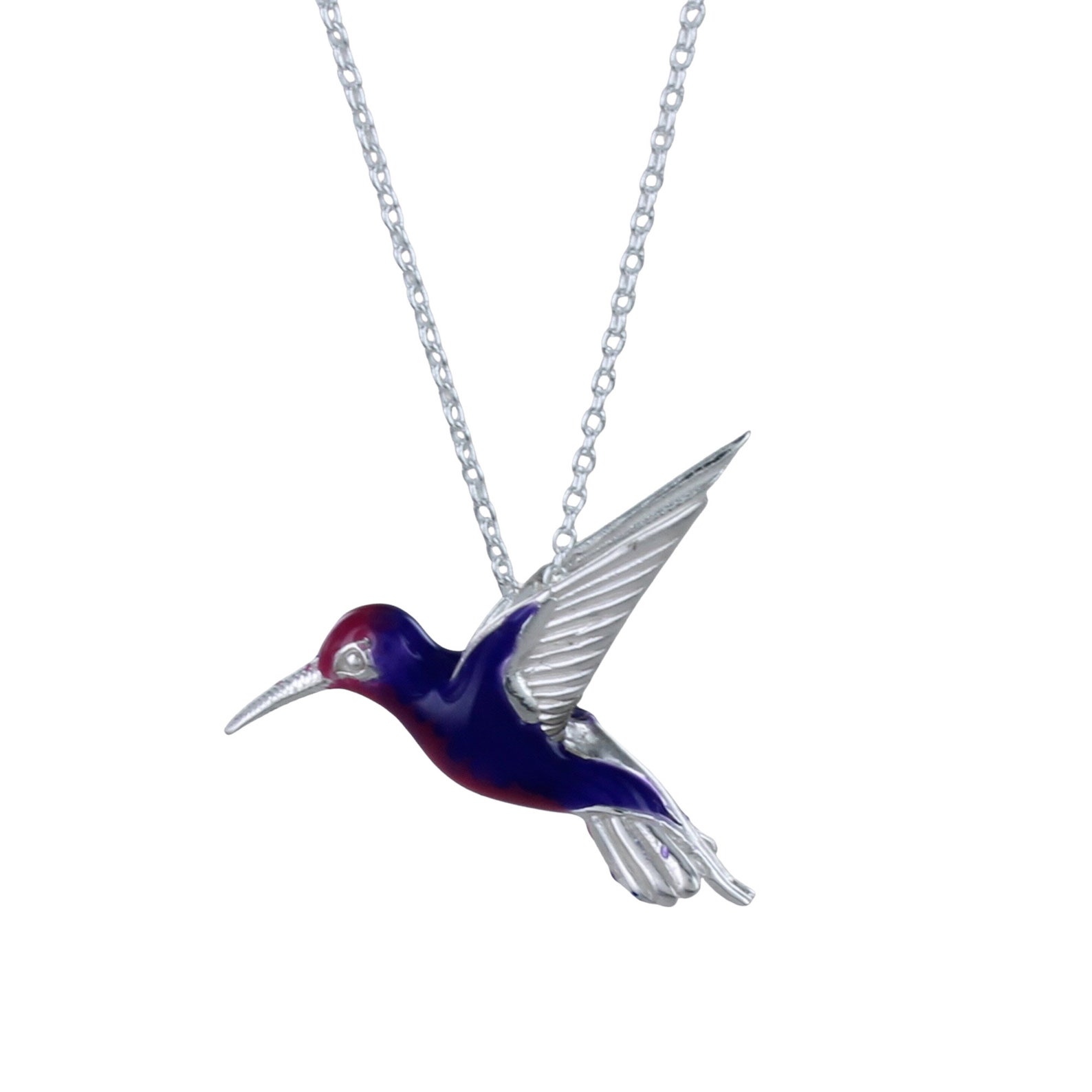 Hummingbird Necklace Hummingbird Pendant Silver Necklace Etsy UK