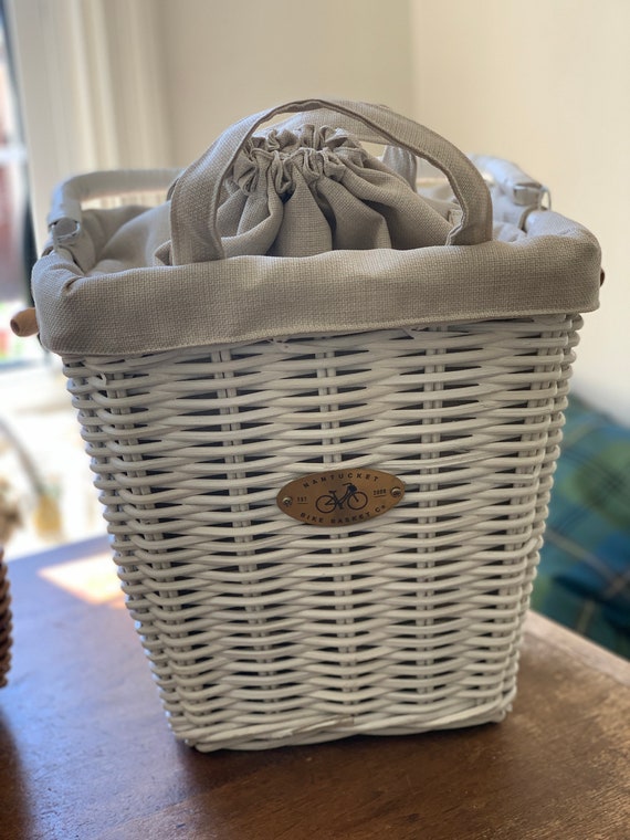 Nantucket Lightship Bike Basket (NATURAL) with Optional Custom Liner —  BASKET & BIKE