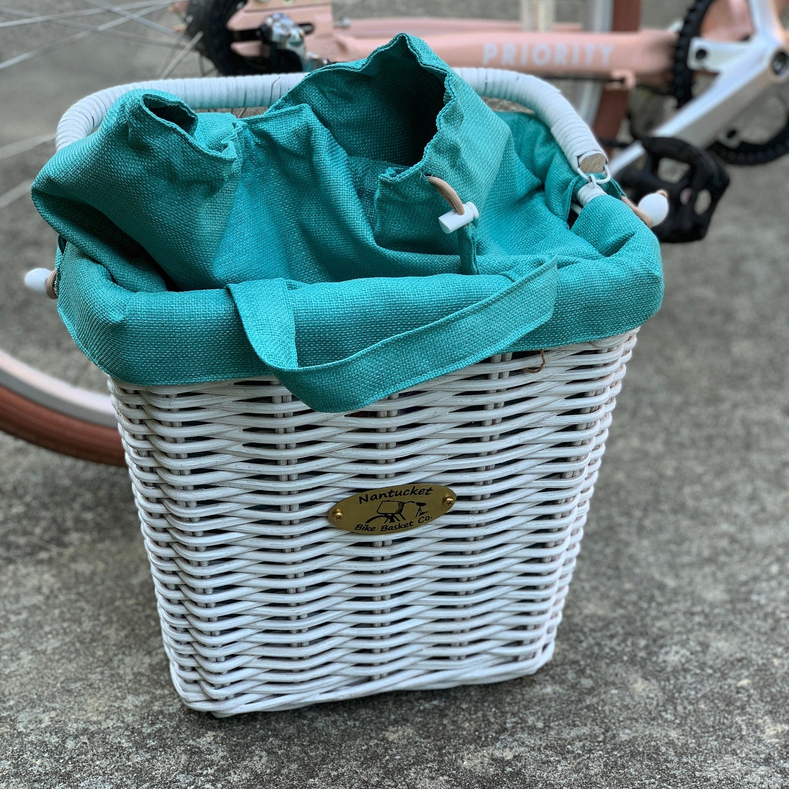 Bike Basket & Liner Pannier Nantucket Bike Basket Adult Etsy