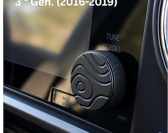 Tacoma Interior Accessories 3rd Gen | Matte Black Aluminum Radio Knob Covers | Topographic Design