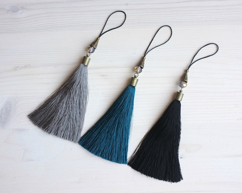 Silk tassels Blue tassel Black tassel Exclusive home decor Etsy