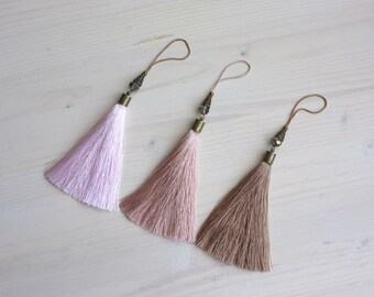 Tassel for Knobs, Pink silk tassel, Beige tassel, Silk tassel, Furniture tassel, Luxe tassel, Room tassel, Key tassel, Decorative tassel