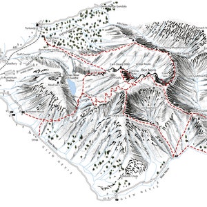 Ben Nevis, ilustración general que muestra todos los accesos principales.