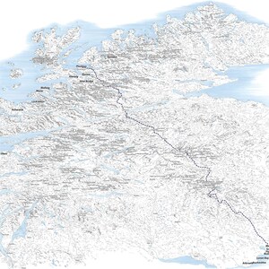 Mapa del desafío TGO. Su ruta específica se puede agregar a esta ilustración de línea altamente detallada que cubre todos los puntos de inicio y finalización.