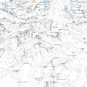 Lakeland 50 & 100 ultra-racekaart. Lijnillustraties met details over beide routes. Je voltooiingstijd en route kunnen worden toegevoegd.