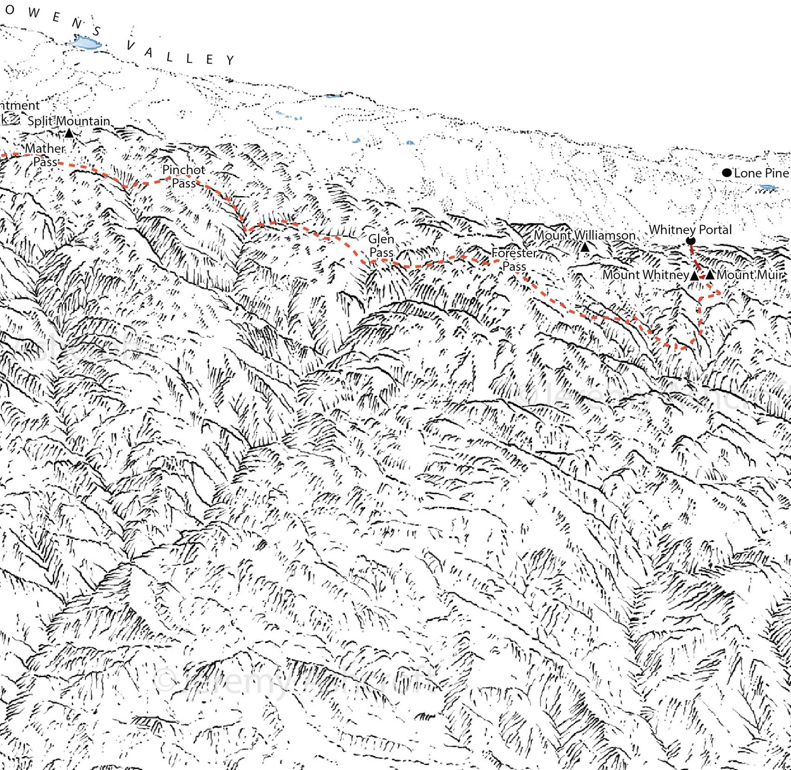 The John Muir Trail Yosemite Valley to Mount Whitney Etsy