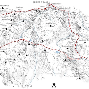 Pasos de los Lake District Central Fells.