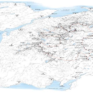Paddy Buckley Round, también conocida como Welsh Classical Round. Ilustración lineal que detalla toda la ruta del desafío.