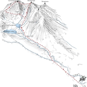 Carte 3D de Carrauntoohil dans les MacGillycuddy's Reeks, Irlande