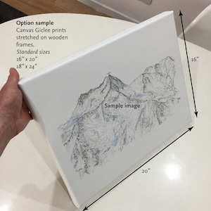 Denali aka Mount McKinley highest mountain in North America, Alaska Range. Line illustration showing the all the main asecent routes. image 2