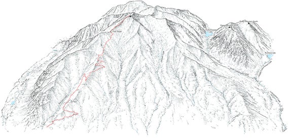 Mount Princeton (14ers), Sawatch Range, Colorado. Line