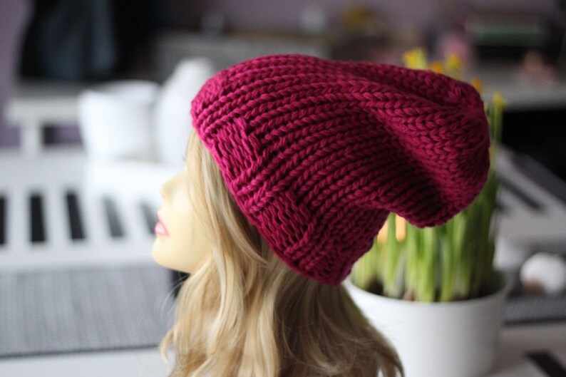 Beanie knit beanie fuchsia