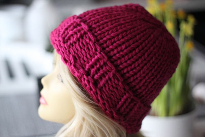 Beanie knit beanie fuchsia