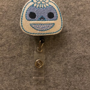 Winter Yeti Abominable Snow Nurse Retractable Reel Badge Clip Holder