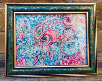 Original drawing 'Elves In the Machine'' | Framed psychedelic original painting