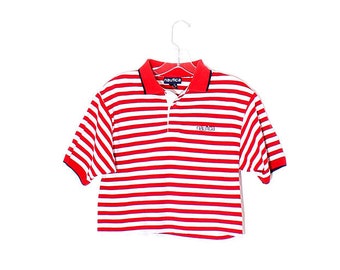 omg coolest NAUTICA CROP TOP / cropped mens polo boyfriend top flattering boxy oversized cropped fit striped preppy sporty tommy inspired