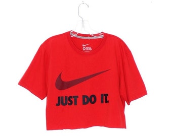 90s TOP Swoosh Graphic Just Do Cropped T Shirt Etsy