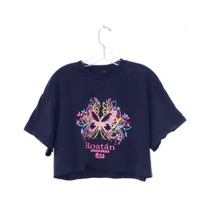 BUTTERFLY Roatan HONDURAS shirt crop top y2k CROPPED graphic tee Caribbean Island tshirt t shirt bay islands beach festival y2k vsco girl