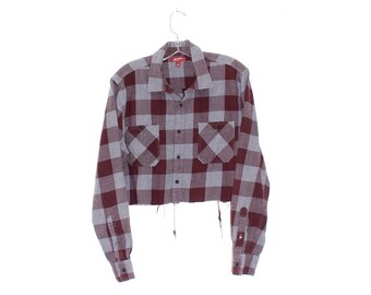 BELVET Cropped checkered shirt 赤チェック L Cropped checkered shirt – BELVET