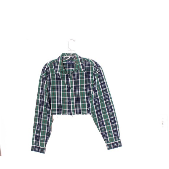 Plaid Shirt 90s Crop Top Preppy Western 