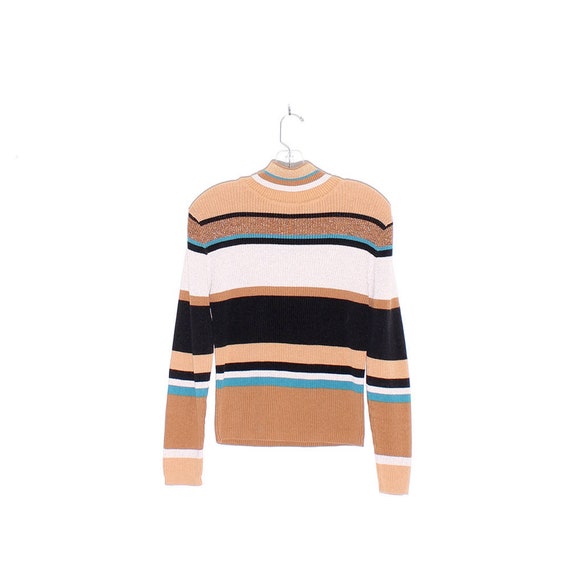 ribbed striped turtleneck