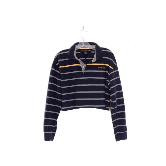 90s TOMMY HILFIGER Crop Top POLO 90s Cropped Shirt Tshirt T Shirt