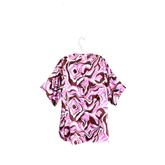PINK PAJAMA TOP satin blouse pajama shirt neapoli… - image 1