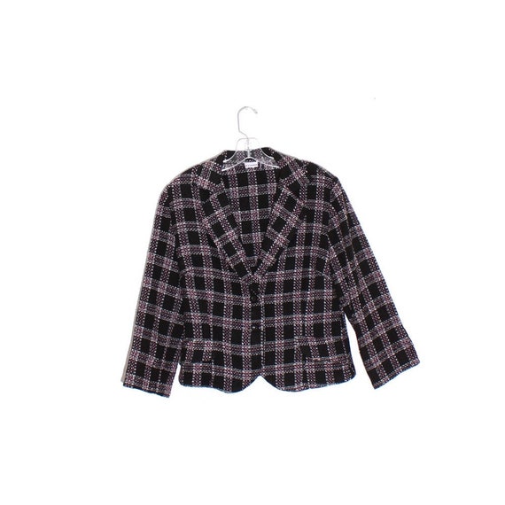 y2k 90s clueless PARIS BLAZER black and pink plaid